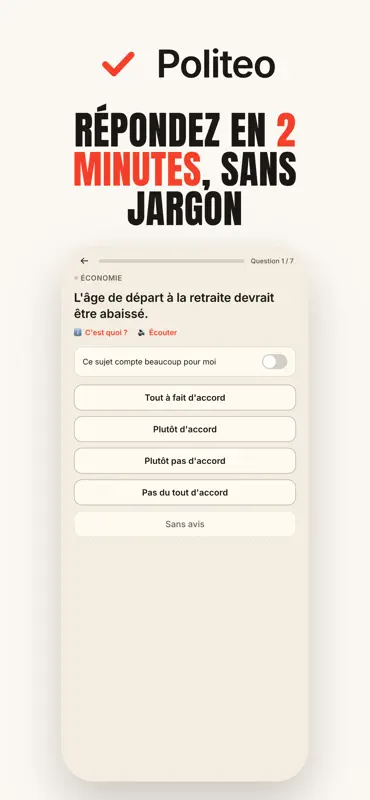 Politeo · Présidentielle 2027 screenshot 2 of 5