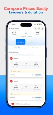 Vuelitos: Flights Venezuela iPhone screenshot