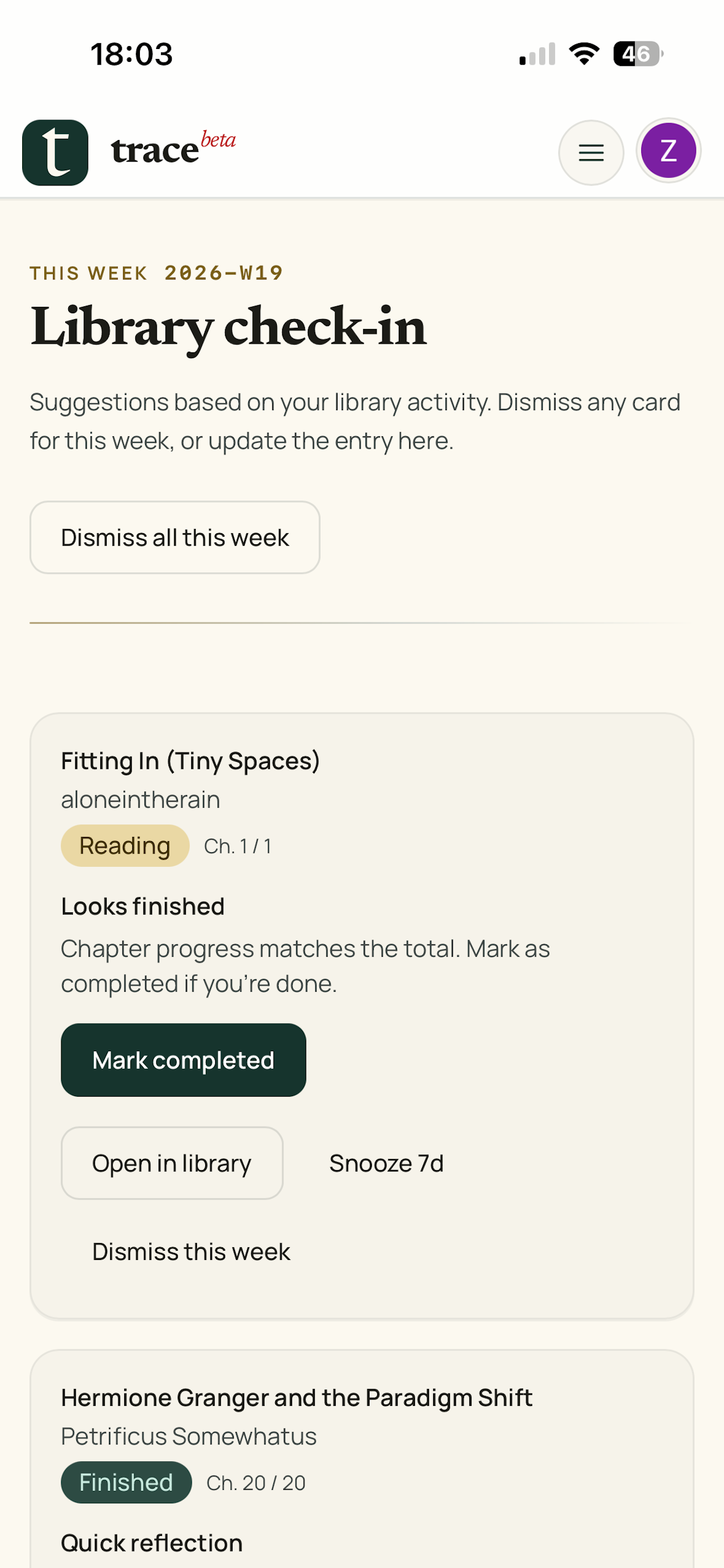 Trace — Fanfiction Library