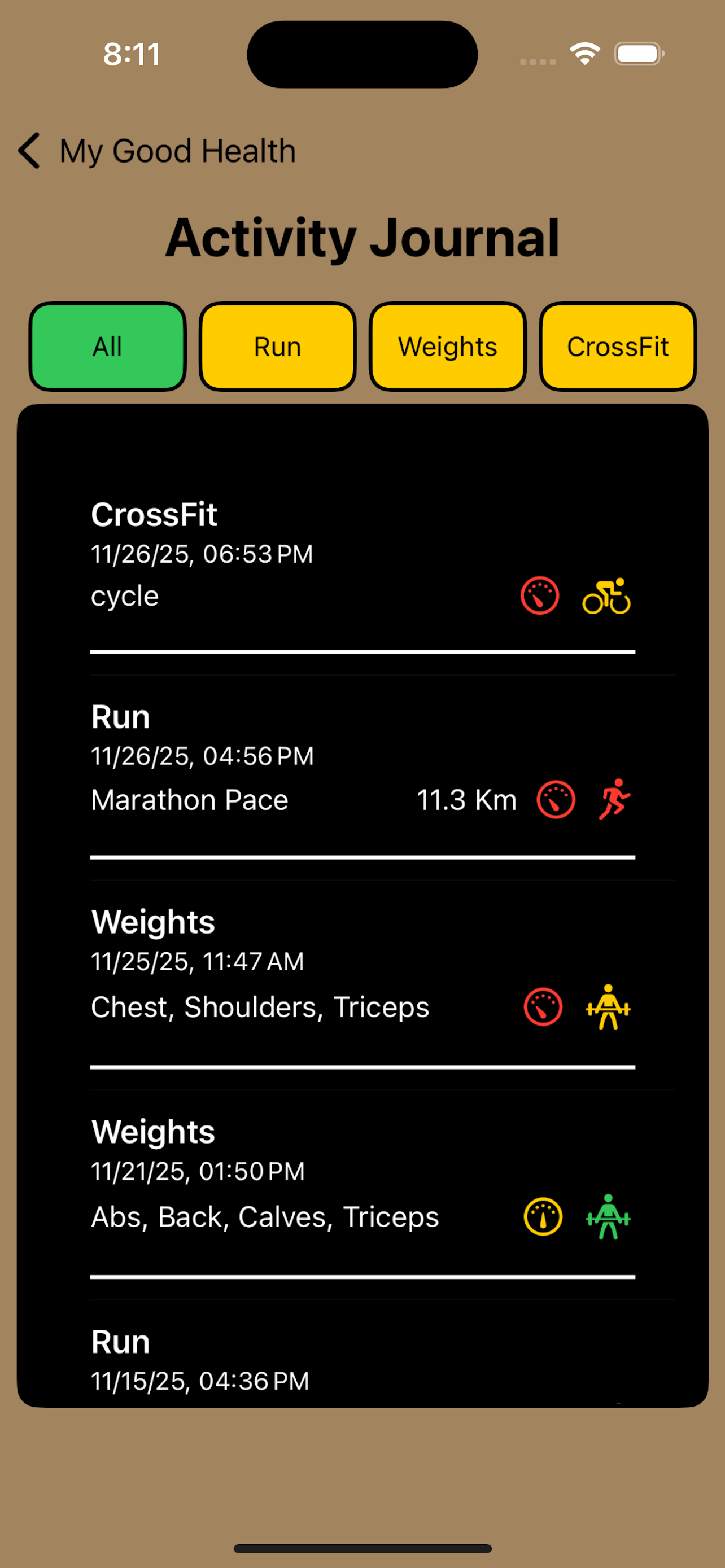 MyGoodHealth – Fitness Log
