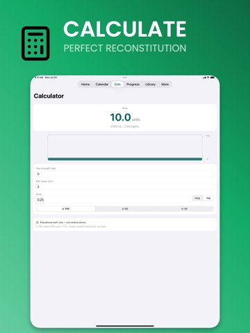 Peptide Tracker: GLP1 Log iPad screenshot