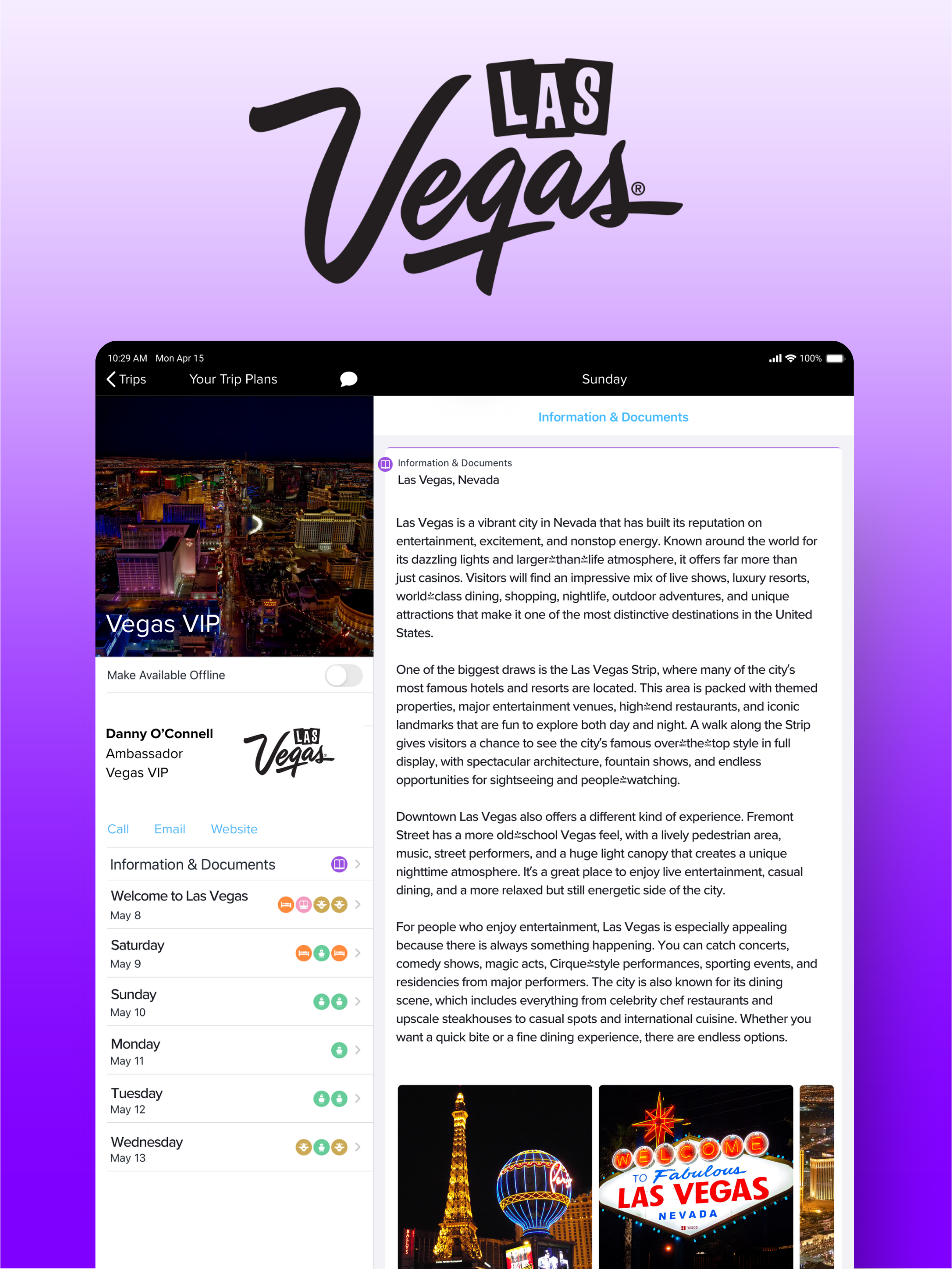 Trip Plans for Las Vegas CVA
