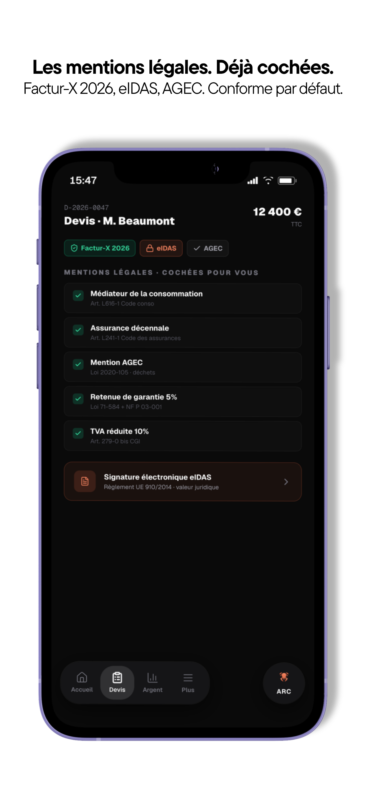 KRYVA — Gestion artisan BTP screenshot 4