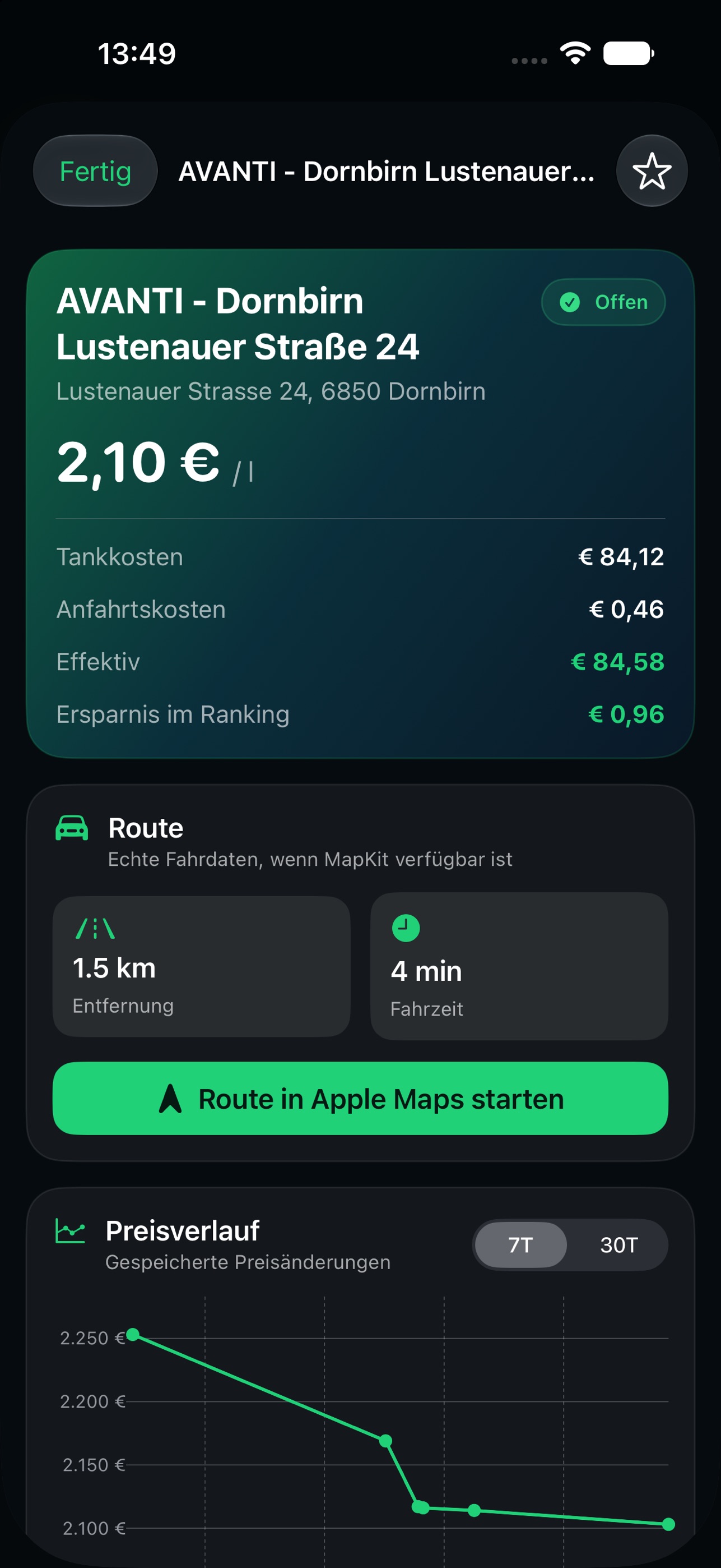 Screenshot 1 of AI Fuel Assistant