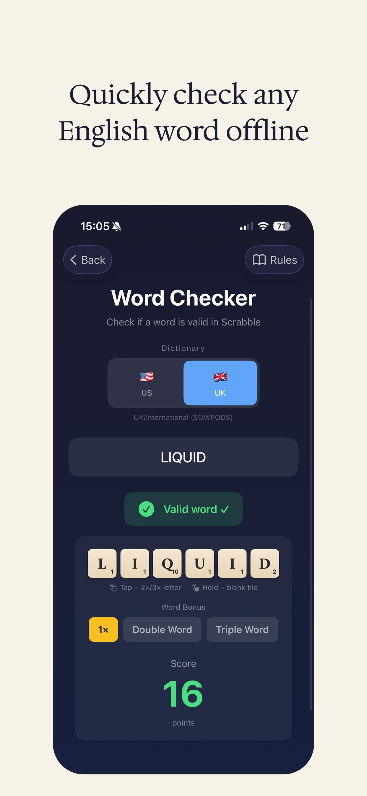 Scorbble - Word Checker
