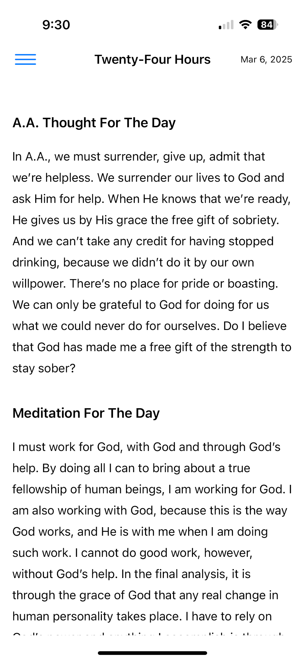 One Day At A Time - AA - AI