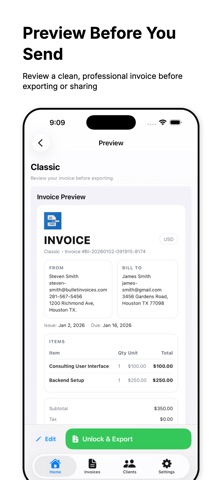 Bullet Invoices screenshot