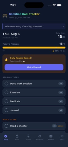 Gamified Goal Tracker Screenshot 1 of 5