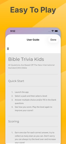 Bible Trivia For Kids iPhone screenshot