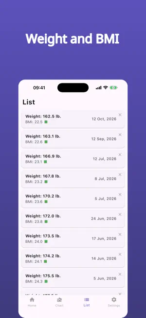 Weight Tracker, BMI calculator screenshot 2
