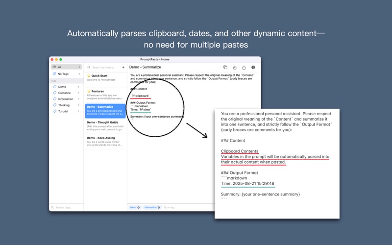 PromptPaste app screenshot 2