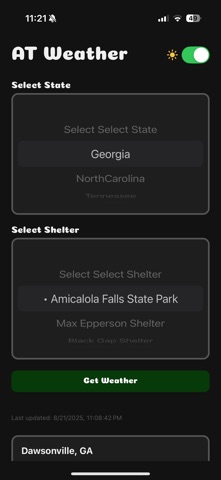 Appalachian Trail Weather screenshot