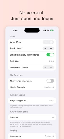 Simple Pomodoro Timer + Watch Screenshot 4 of 4