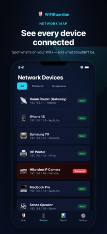 Hidden Cam Detector: WiFi Scan iPhone screenshot