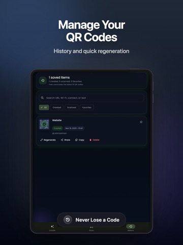 QR Creator & Scanner –QR Maker iPad screenshot