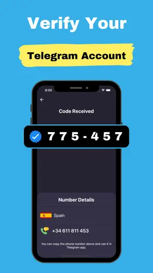 Virtual Number for Telegram ' screenshot 3