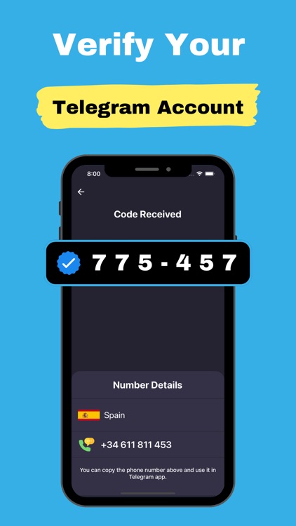 Virtual Number for Telegram '