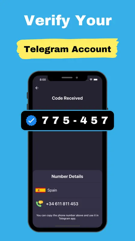 Virtual Number for Telegram ' screenshot 3 of 4