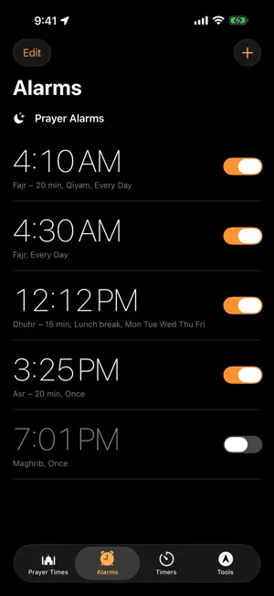 PrayerClock: Prayer Alarms screenshot 2