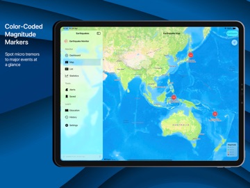 Earthquake Monitor Live Map iPad screenshot