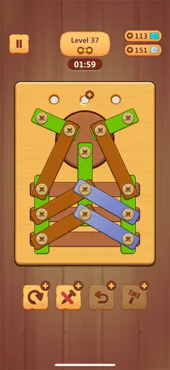 Capture d'écran de Wood Nuts & Bolts Puzzle sur iPhone 4