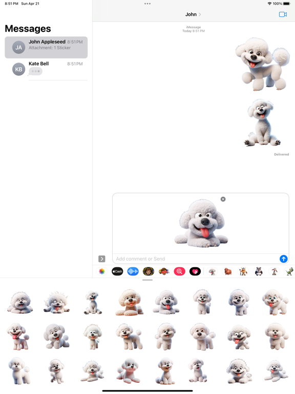 Screenshot #6 pour Goofy Bichon Frise Stickers