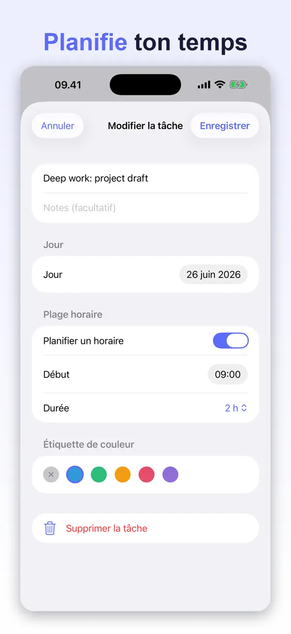 Screenshot #2 pour Agenda Semaine & Time Block