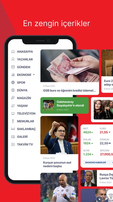 Takvim, Son dakika haberleri Screenshot