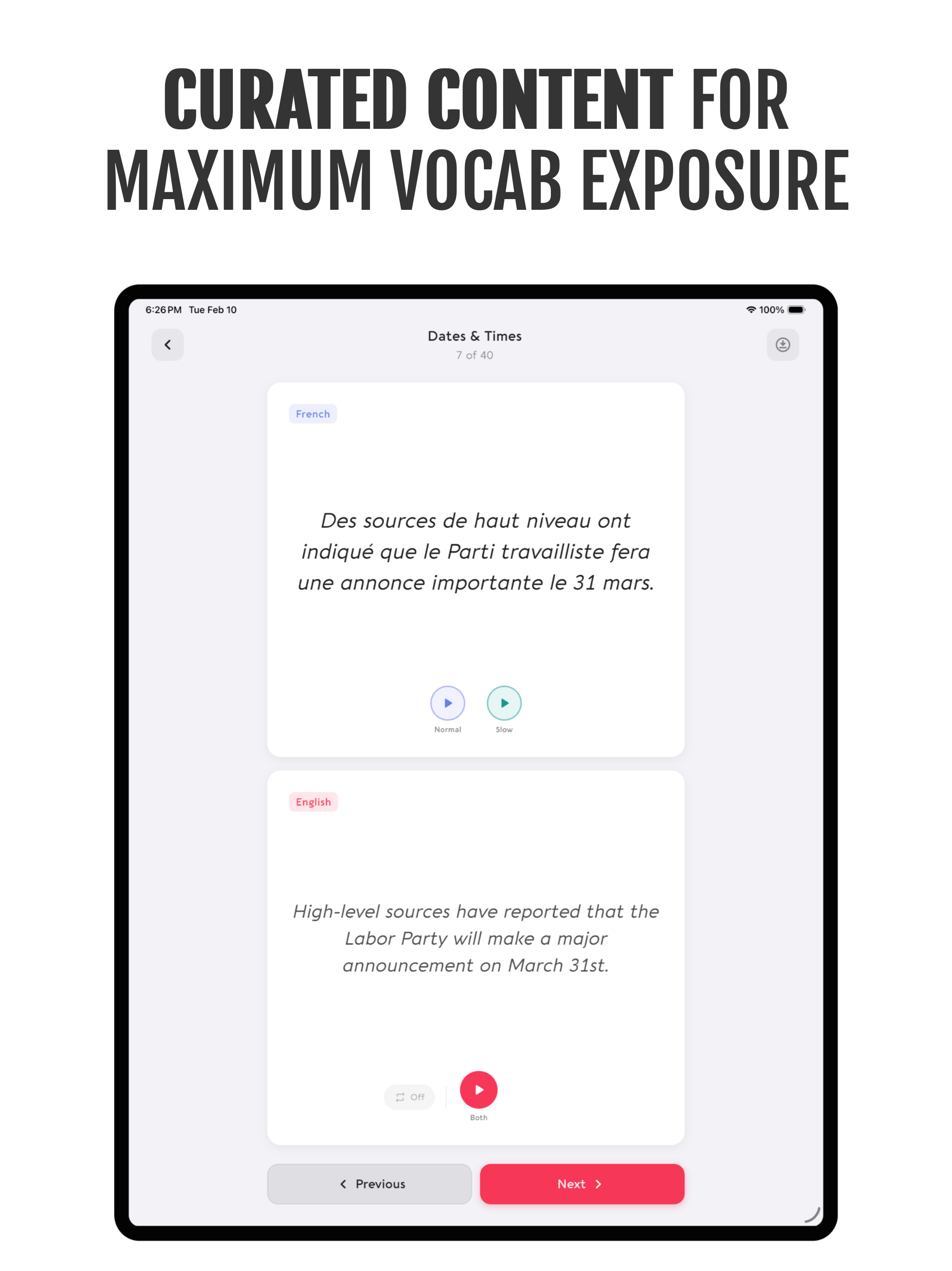 Language Dashboard
