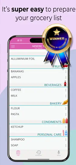 Скриншот SHOPPPY Voice Grocery List на iPhone 2