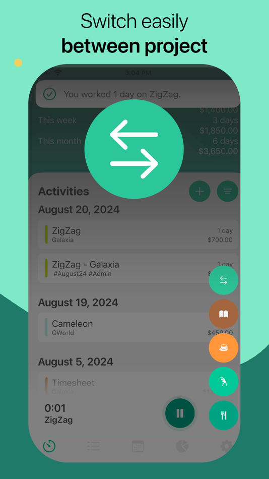 #4. Work Time Tracker: Track hours (iOS) 由: oWorld Software