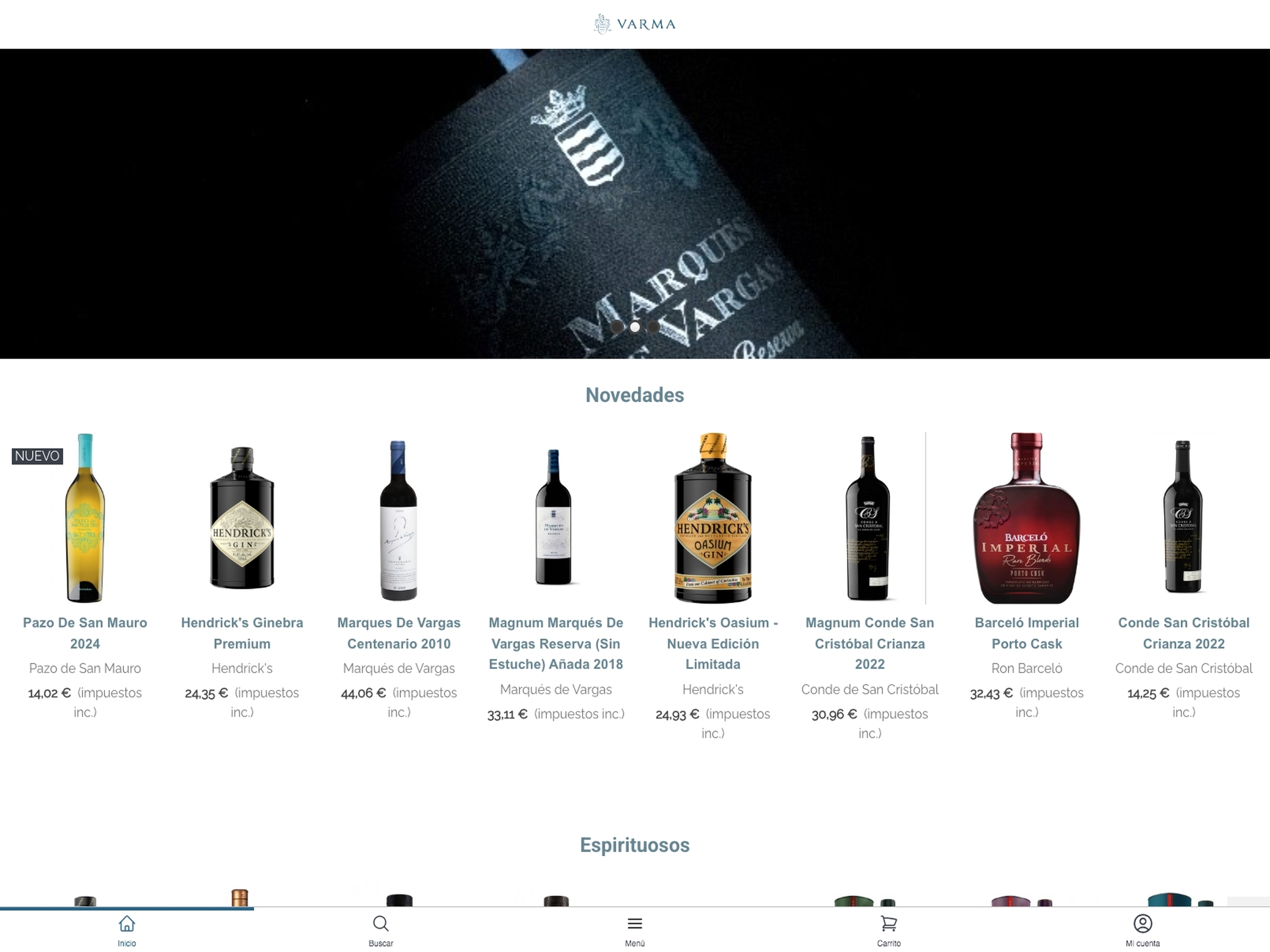 Varma Club App - Spirits&Wines
