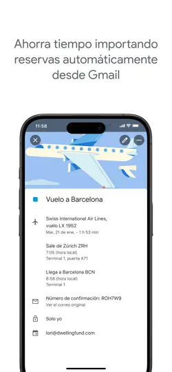 Captura de pantalla de Google Calendar en iPhone 5