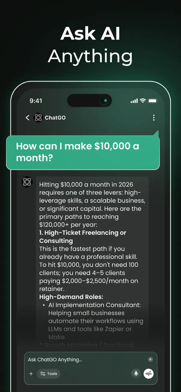 Screenshot #2 pour ChatGO: AI Chat 5.0 Assistant