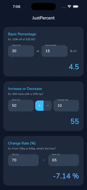 JustPercent: 3s Easy Calc screenshot 1