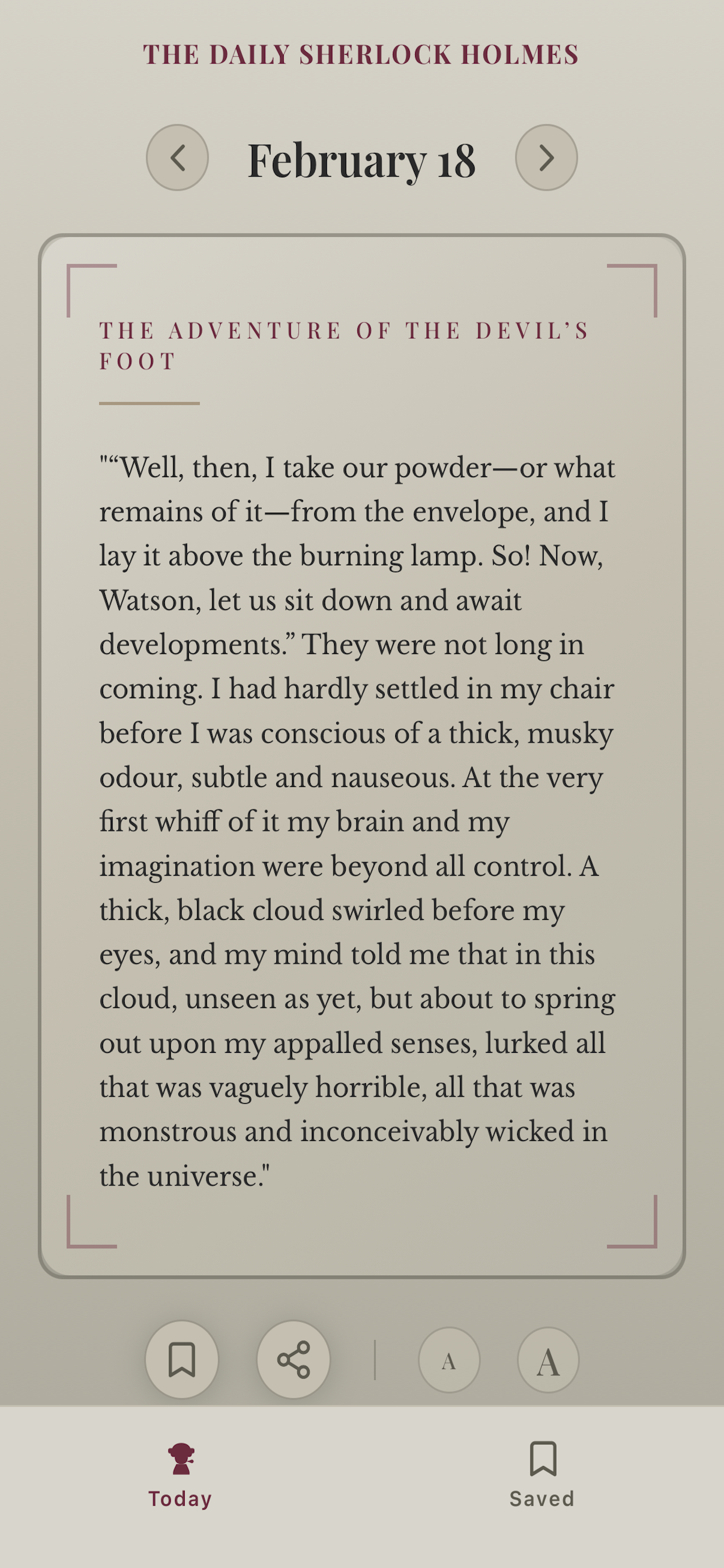The Daily Sherlock Holmes