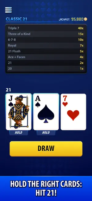 Blackjack Hold - Video Poker screenshot 2