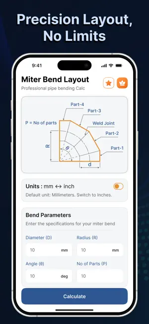 Miter Bend Layout Calc screenshot 2