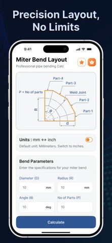 Miter Bend Layout Calc Screenshot 2 of 4