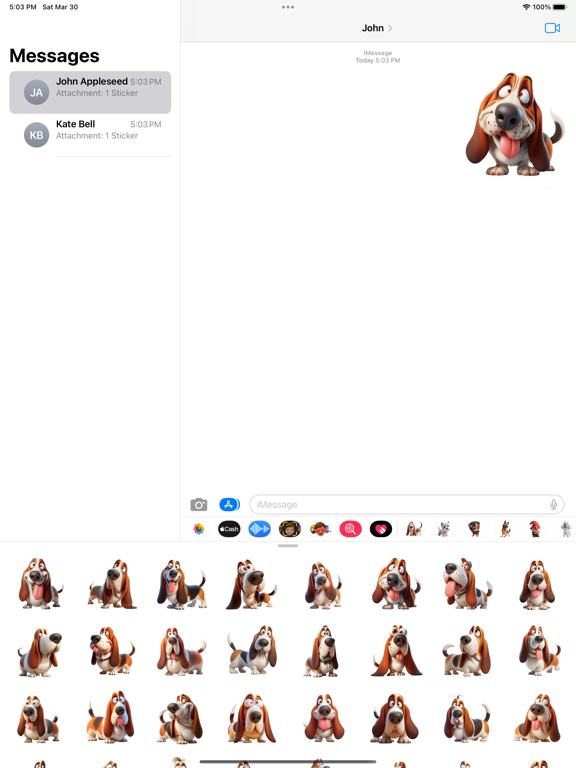 Screenshot #4 pour Goofy Basset Hound Stickers