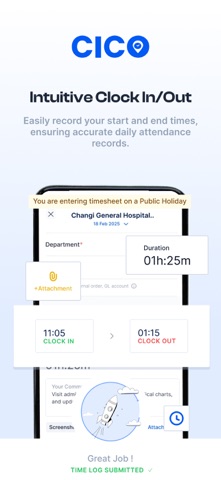 CICO Timesheet screenshot