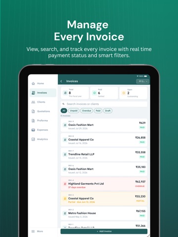 One Stop Invoice iPad screenshot