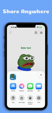 Pepe Meme Sticker Maker iPhone screenshot