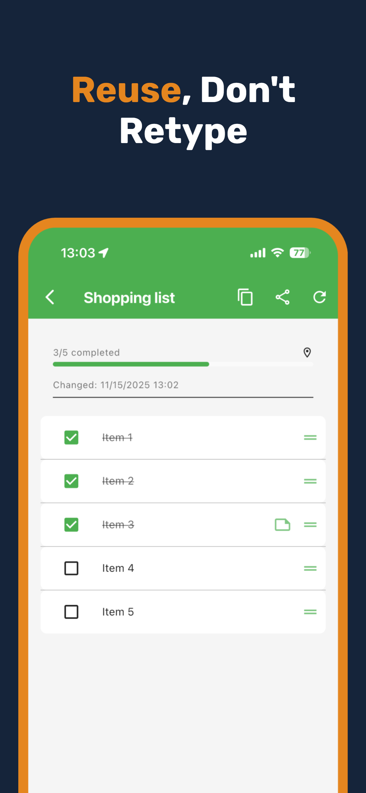 Checklist: Reusable Tasks screenshot 5