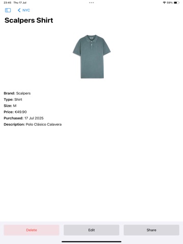 iWardrobes iPad screenshot