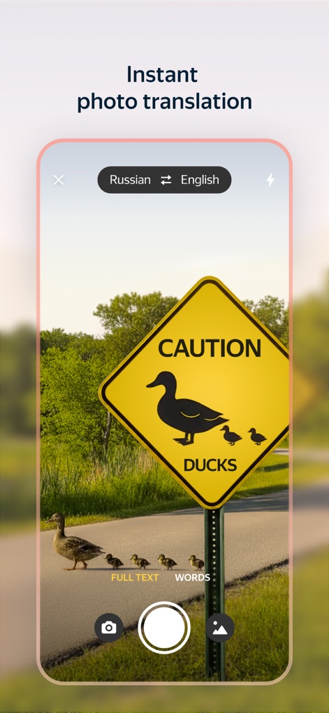 Yandex Translate - This tool offers instant photo translation through its camera interface, allowing users to choose between translating full text or individual words.