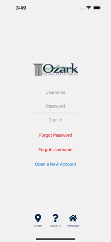 Ozark Federal Credit Union iPhone screenshot
