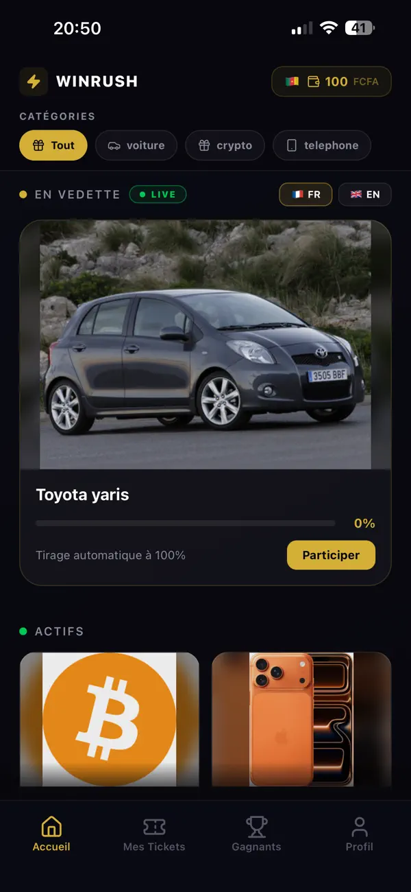 Screenshot #1 pour WINRUSH: Tentez votre chance