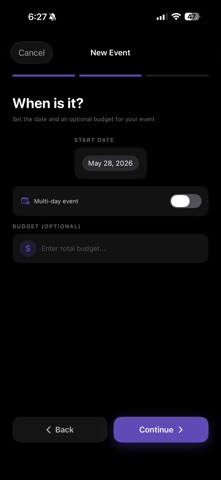 Easy Event Planner iPhone screenshot