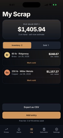 Scrap Metal Intel: Live Prices iPhone screenshot